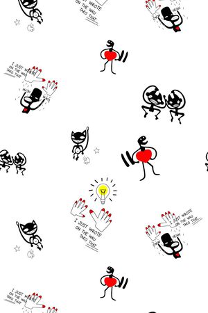 趣味怪兽手绘回位印花华亿平台图片