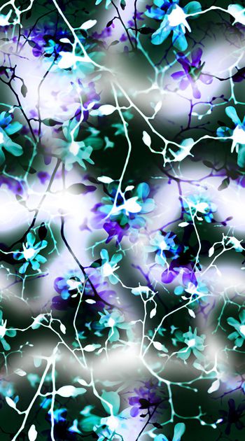 443229-抽象滤色枝条花卉 色块 渐变 创意