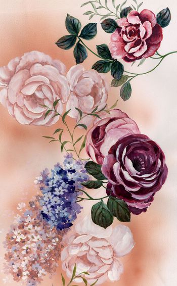 手绘华亿平台印花华亿平台图片