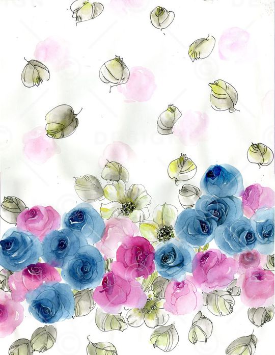 手绘华亿平台印花华亿平台图片