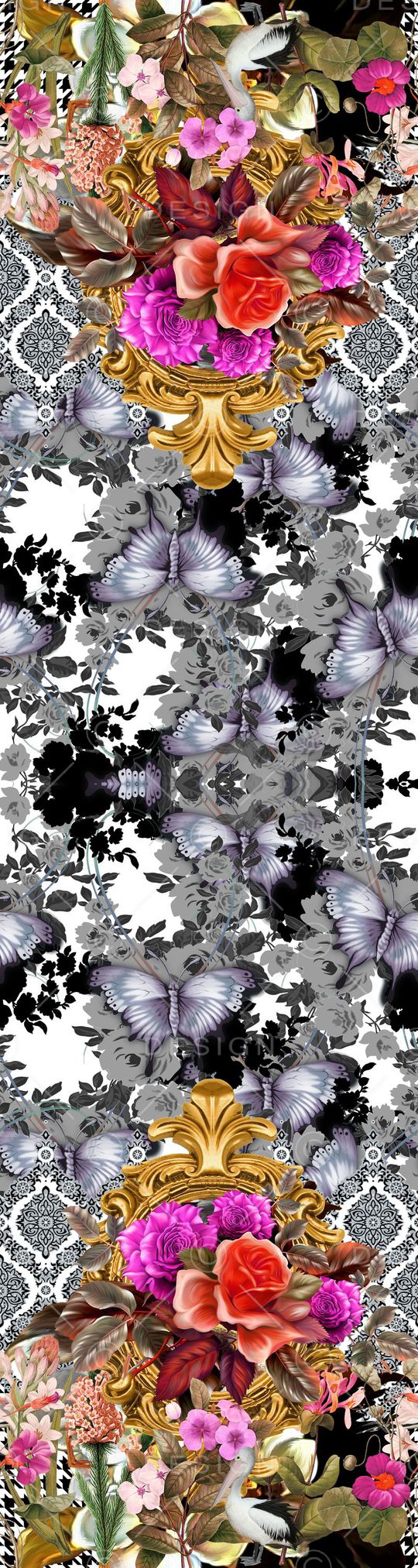 蝴蝶印花华亿平台图片