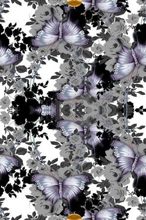 蝴蝶印花华亿平台图片