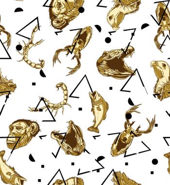 443481-动物几何三角