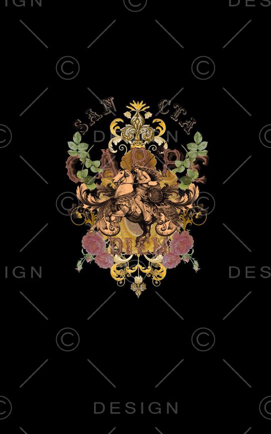 复古骑士印花华亿平台图片