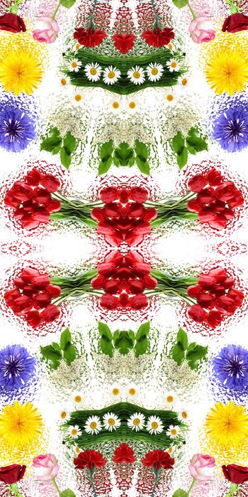 443554-琉璃玻璃波纹花卉玫瑰太阳花康乃馨雏