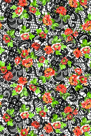 大牌蕾丝印花华亿平台图片