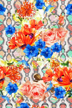 抽象花纹  花卉印花华亿平台图片