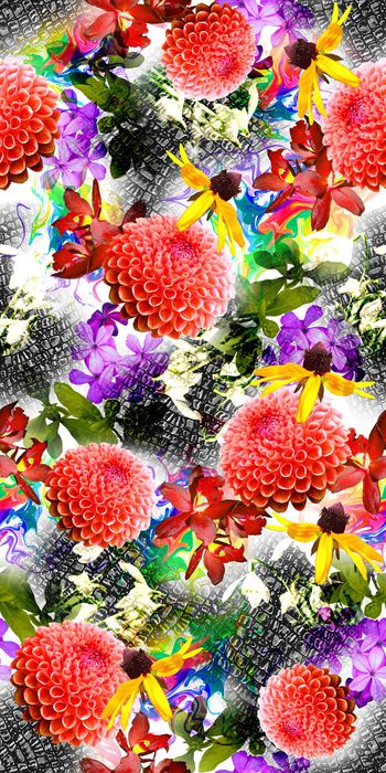 443682-花卉   丝绸   真丝 棉布 面