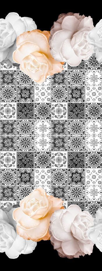 443782-双边定位欧式底纹漂亮大花