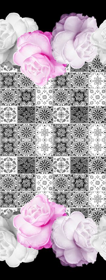 443783-双边定位欧式底纹漂亮大花