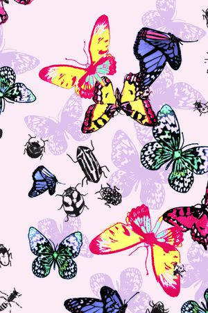 蝴蝶印花华亿平台图片