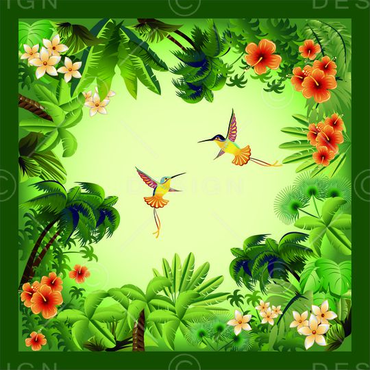 热带风情印花华亿平台图片