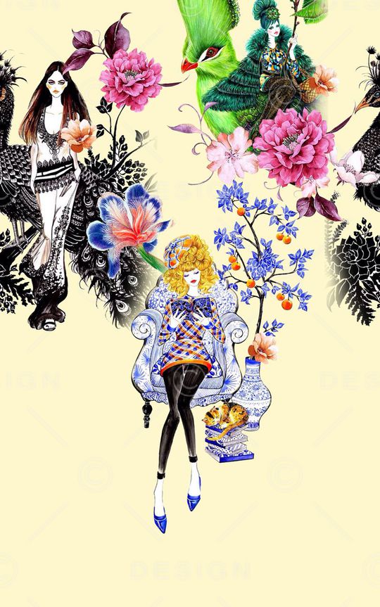 流行时尚印花华亿平台图片