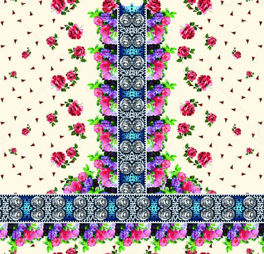 几何花朵印花华亿平台图片