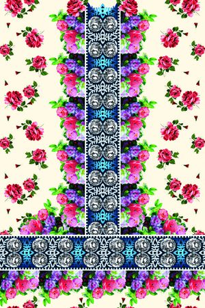 几何花朵印花华亿平台图片