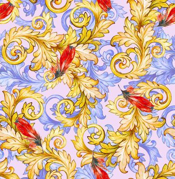 444755-欧式卷草羽毛