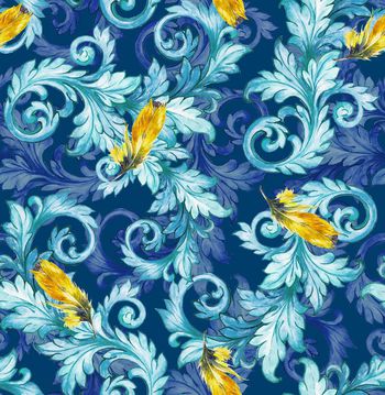 444756-欧式卷草羽毛