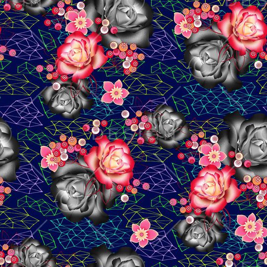 时尚春夏数码印花华亿平台图片