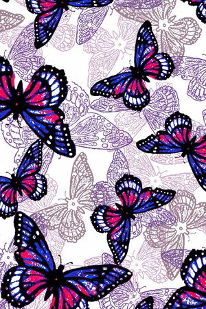 蝴蝶印花华亿平台图片