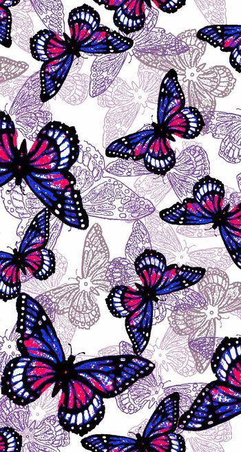 444891-时尚大牌蝴蝶组合传统分色手绘男女装