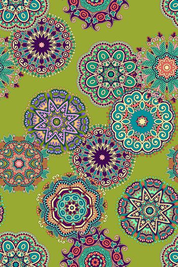 444907-民族风曼陀罗圆形花纹女装上衣连衣裙