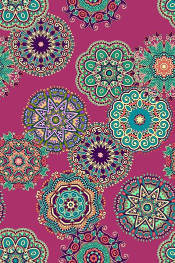 444909-民族风曼陀罗圆形花纹女装上衣连衣裙