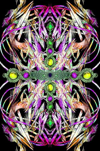 444959-意象艺术彩绘纹身珠宝装饰女装连衣裙