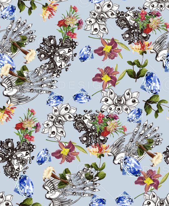 花卉印花华亿平台图片