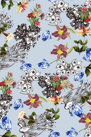 花卉印花华亿平台图片