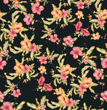 445138-	时尚优雅秋冬花色数码印花