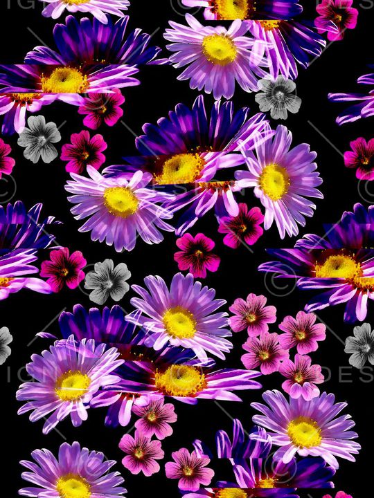 水彩花卉印花华亿平台图片