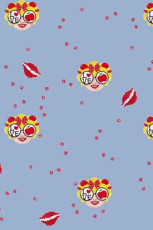 钢牙妹印花华亿平台图片