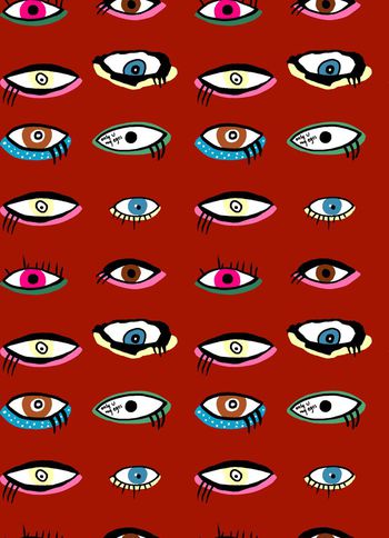 445521-时尚大牌手绘眼睛图案组合