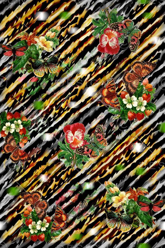 蝴蝶印花华亿平台图片