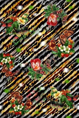 蝴蝶印花华亿平台图片