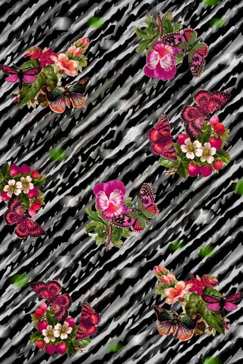 445558-时尚大牌蝴蝶花卉动物纹肌理组合男女