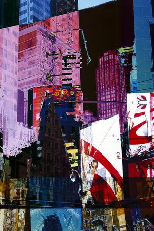 潮流抽象印花华亿平台图片