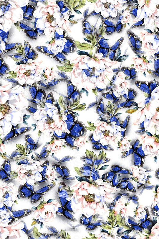 米白色大花印花华亿平台图片