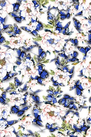 米白色大花印花华亿平台图片