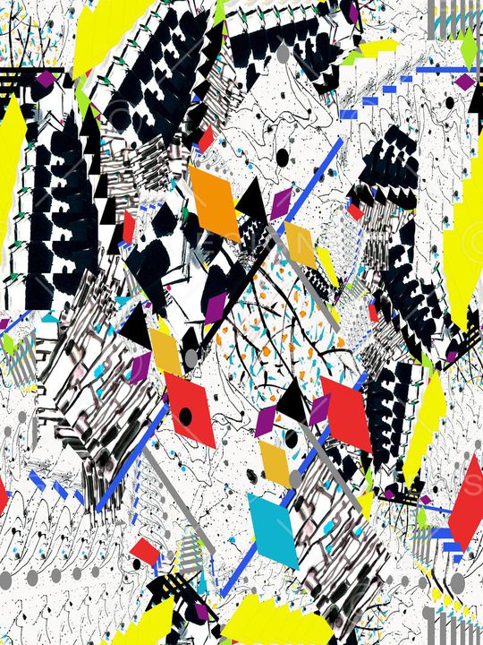 色彩拼接线条撞色块 年轻时尚数码印花印花华亿平台图片