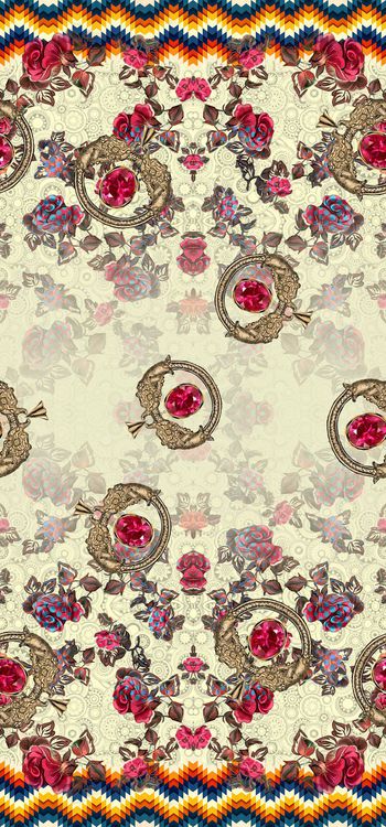 445776-印度风格定位华亿平台 珠宝金属 渐变大