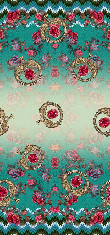 445787-印度风格定位华亿平台 珠宝金属 渐变大