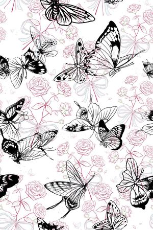 单色蝴蝶印花华亿平台图片