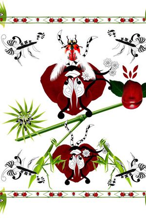 未来生物植物花卉组合抽象潮流可爱小清新印花华亿平台图片