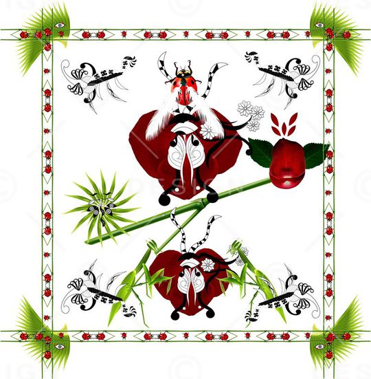 未来生物植物花卉组合抽象潮流可爱小清新印花华亿平台图片