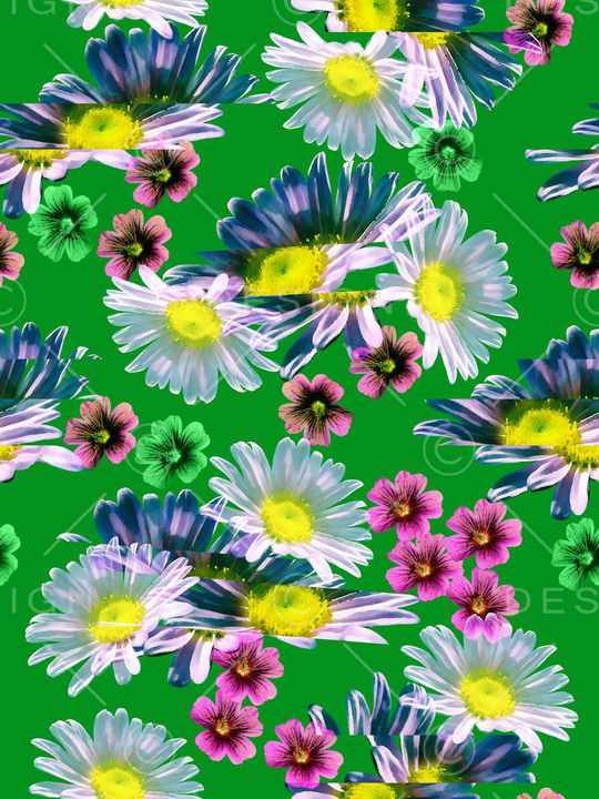 水彩花卉印花华亿平台图片