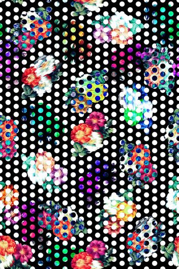 445986-波点抽象花卉组合