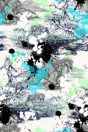 中国风印花华亿平台图片