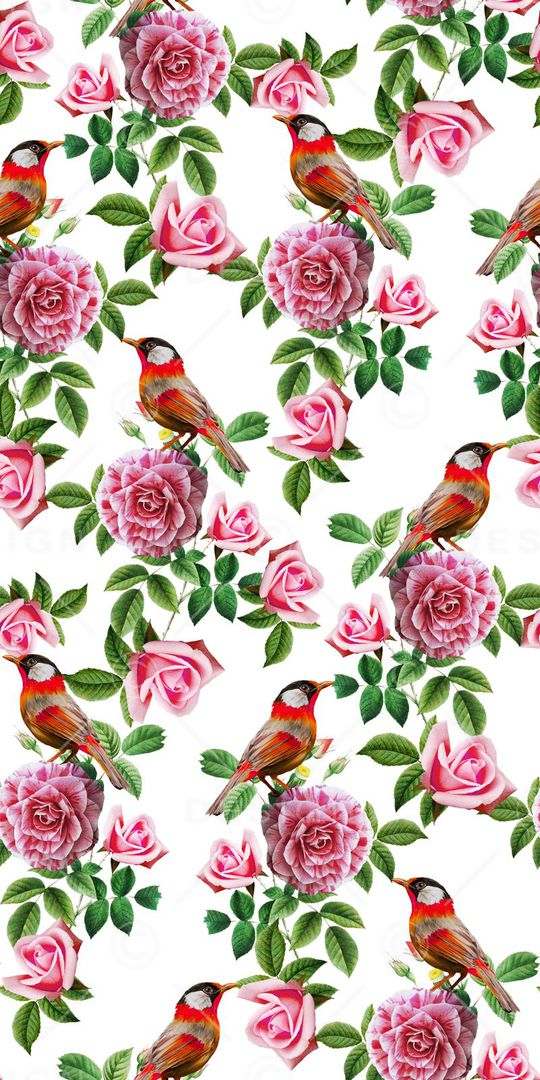 花卉动物组合印花华亿平台图片