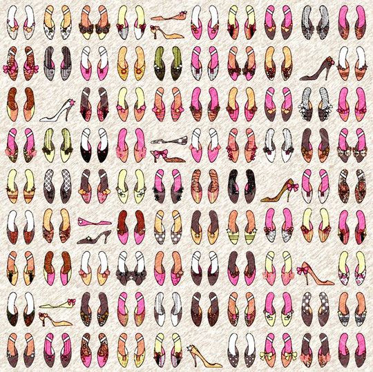 高跟鞋印花华亿平台图片